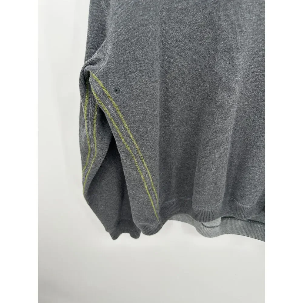 Tommy Bahama Gray Pullover Quarter Zip‎ Sweater Men Size XL Collar Cotton